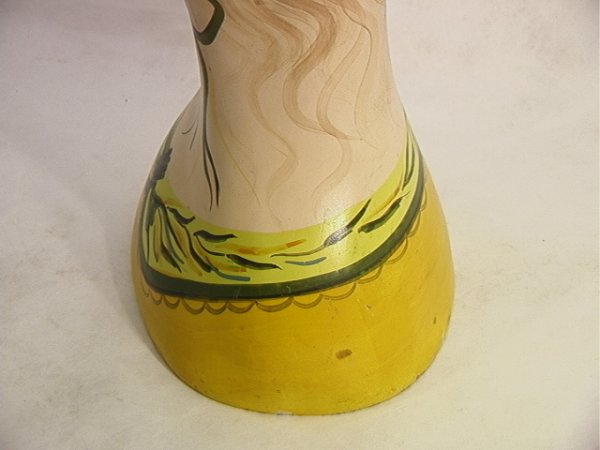 Vintage Handpainted Lady Head Bust Sculpture Hat S - 4