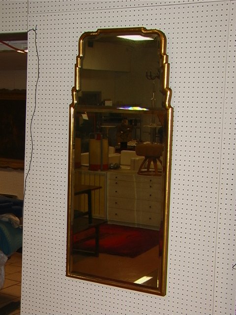 Large Gold Frame HOLLYWOOD REGENCY Beveled Mirror.