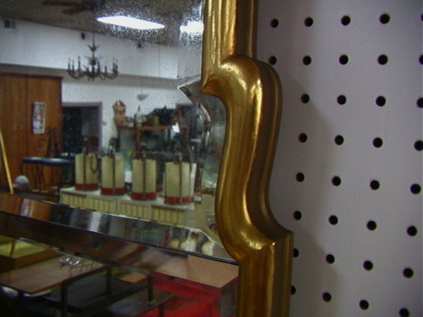 Large Gold Frame HOLLYWOOD REGENCY Beveled Mirror. - 2