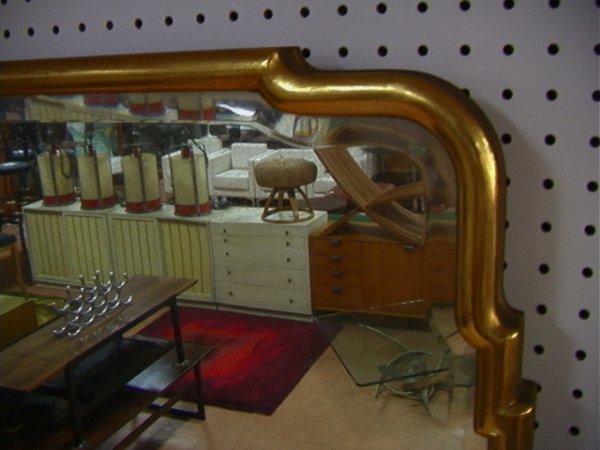 Large Gold Frame HOLLYWOOD REGENCY Beveled Mirror. - 3