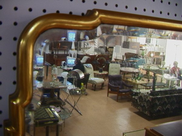 Large Gold Frame HOLLYWOOD REGENCY Beveled Mirror. - 4