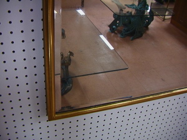 Large Gold Frame HOLLYWOOD REGENCY Beveled Mirror. - 5