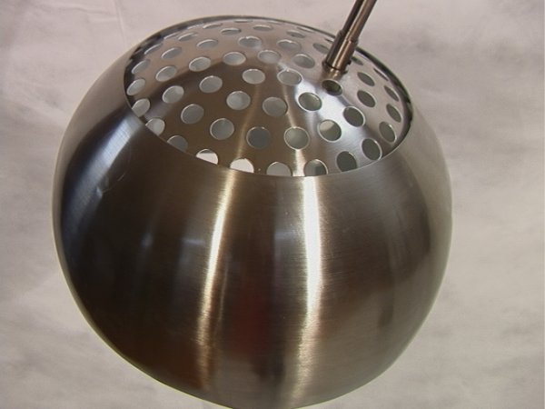 Modern Chrome Adjustable Arm Arc Lamp. Ball Shade - 4