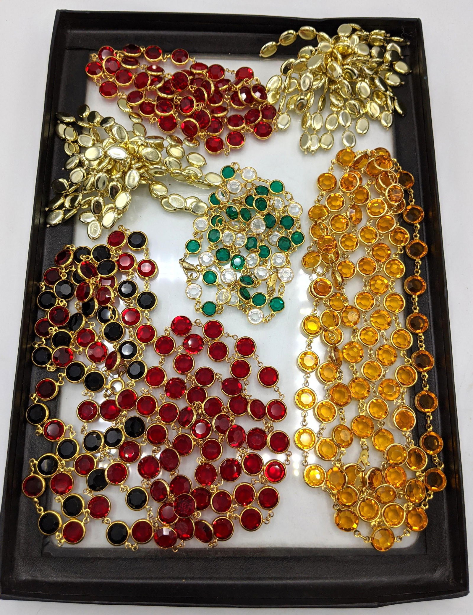 7pc Crystal Necklaces Earrings. 6 necklaces with colore (1 of 6)