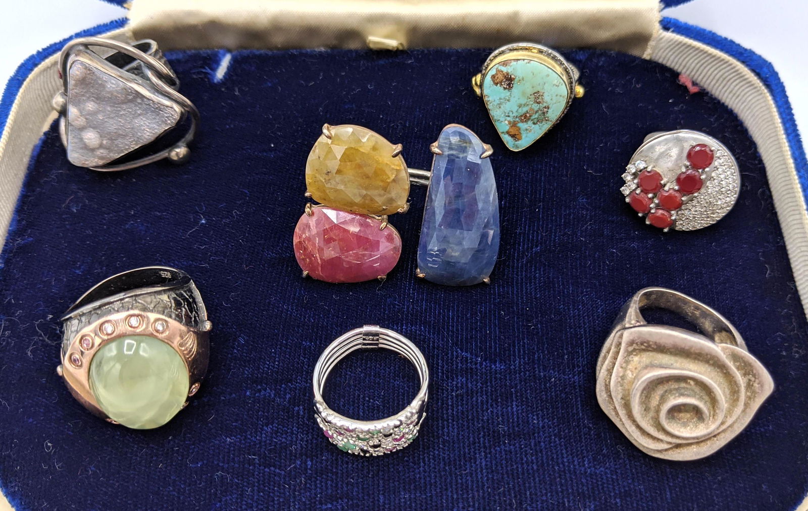 7pc Sterling Silver Contemporary Ladies Ring Lot. Incl. (1 of 12)