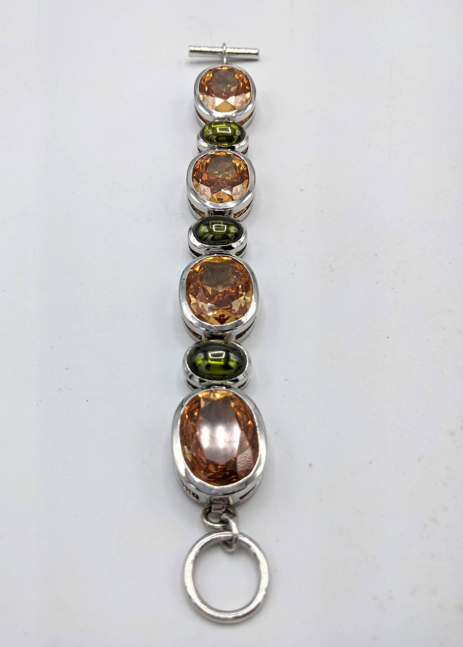 Heavy Sterling Silver Designer Bracelet. Large faceted (1 of 4)