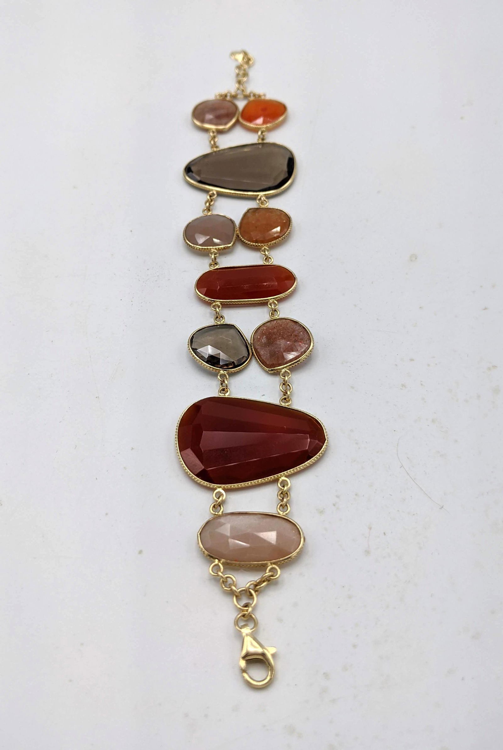 JCM 14k Gold Stone Artisan Bracelet. Fine gold chain li (1 of 5)