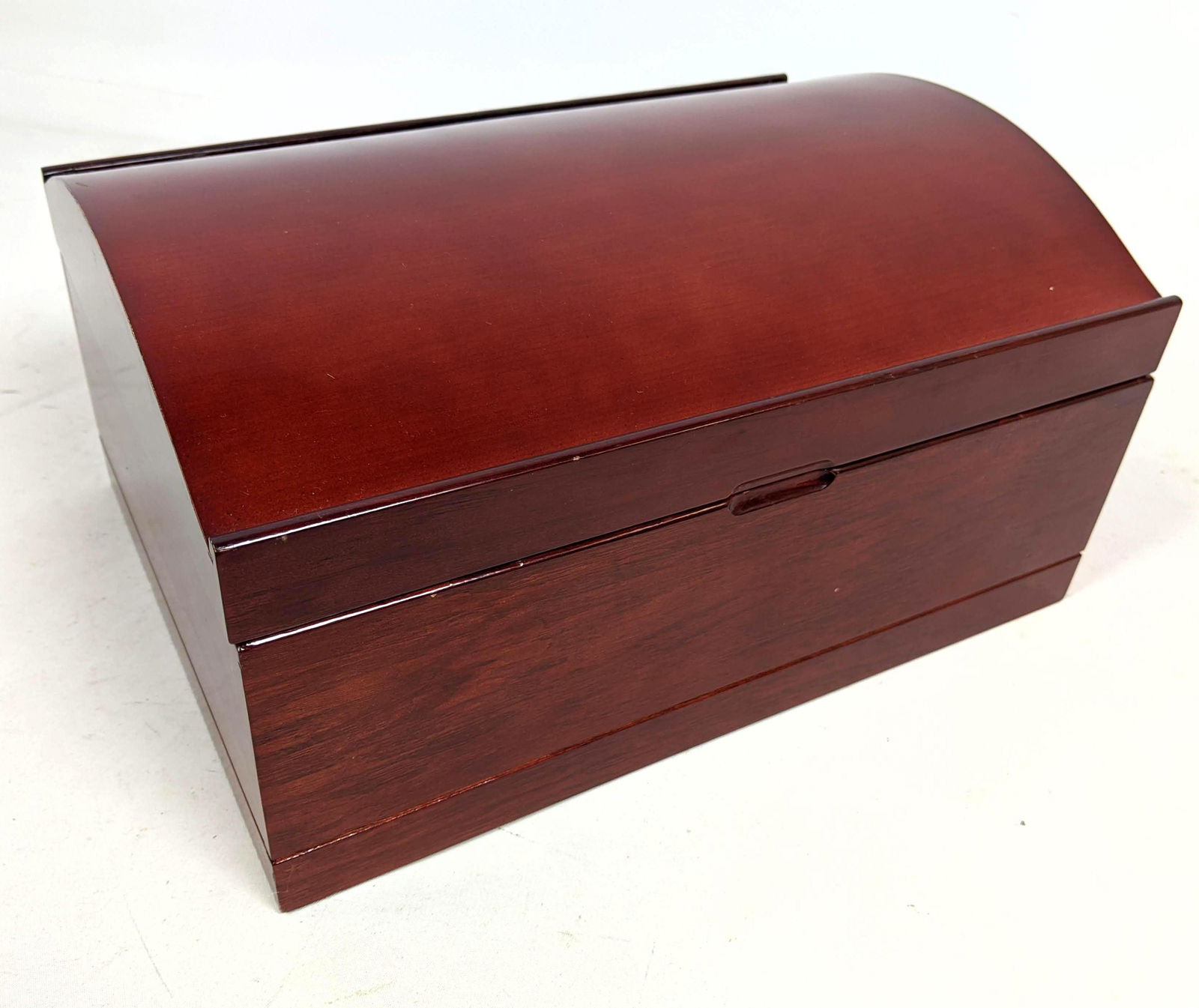Domed Wood Jewelry Box. Incl. 5pc jewelry contents. (1 of 7)