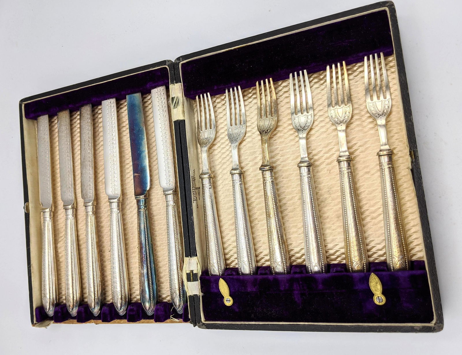 WALKER & HALL Sheffield England Forks and Knives. 12 de (1 of 11)