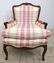 Country French Arm Lounge Chair. Carved frame. - 2
