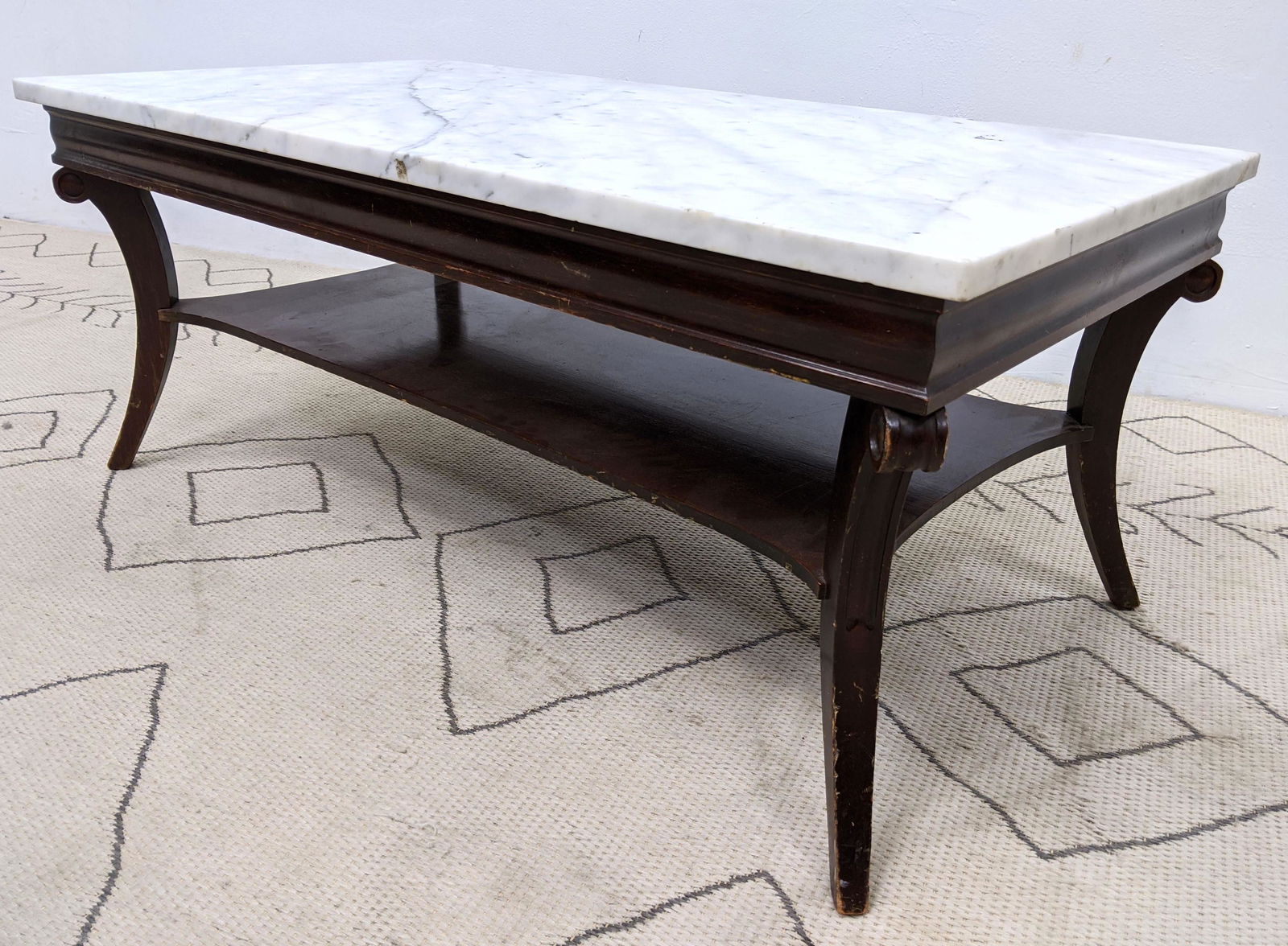 Marble Top coffee Cocktail Table.: Marble Top coffee Cocktail Table.-- Dimensions: H: 17 inches: W: 41 inches: D: 22 inches ---