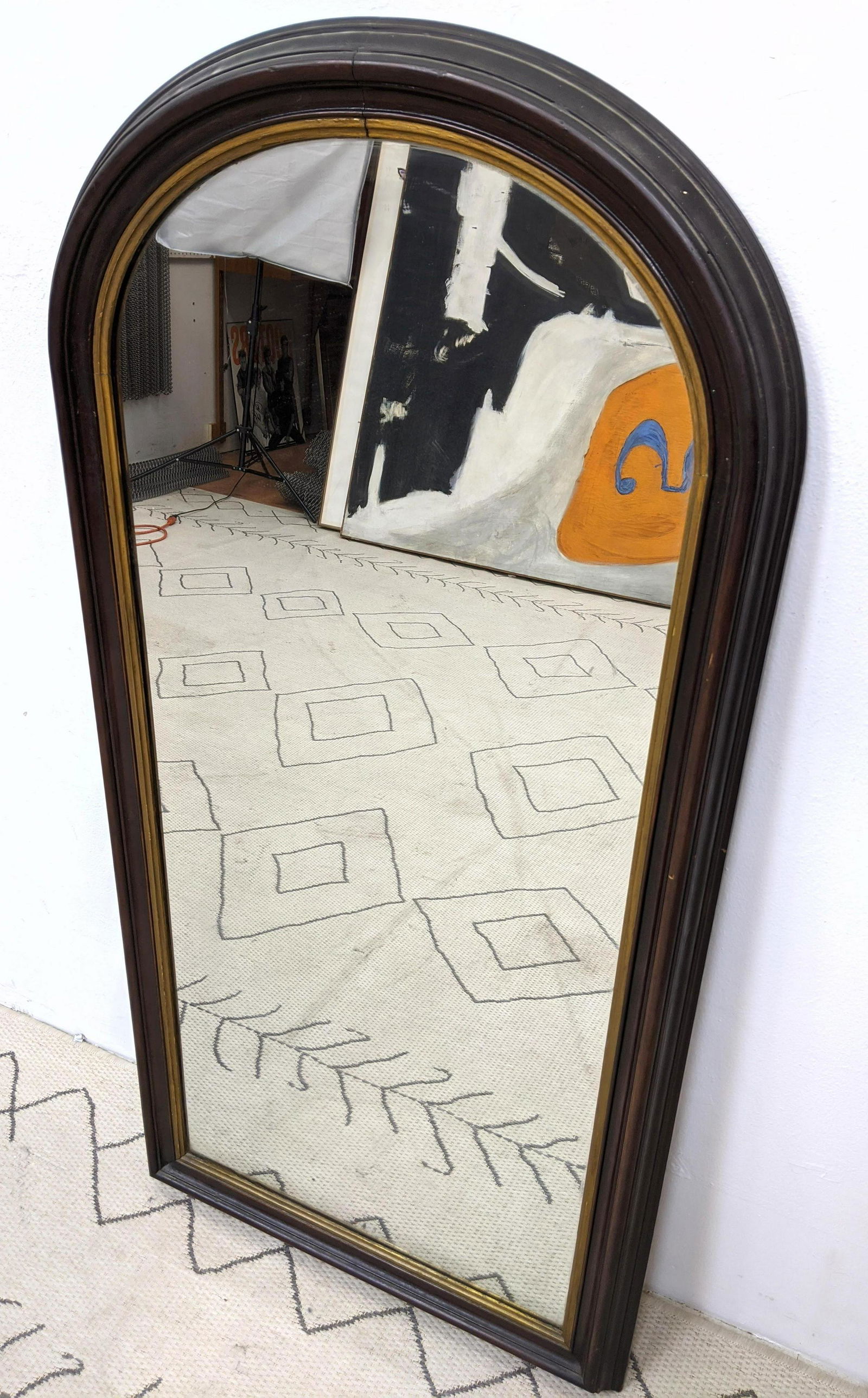 O G Style Arched Top Wall Mirror. Antique. (1 of 6)