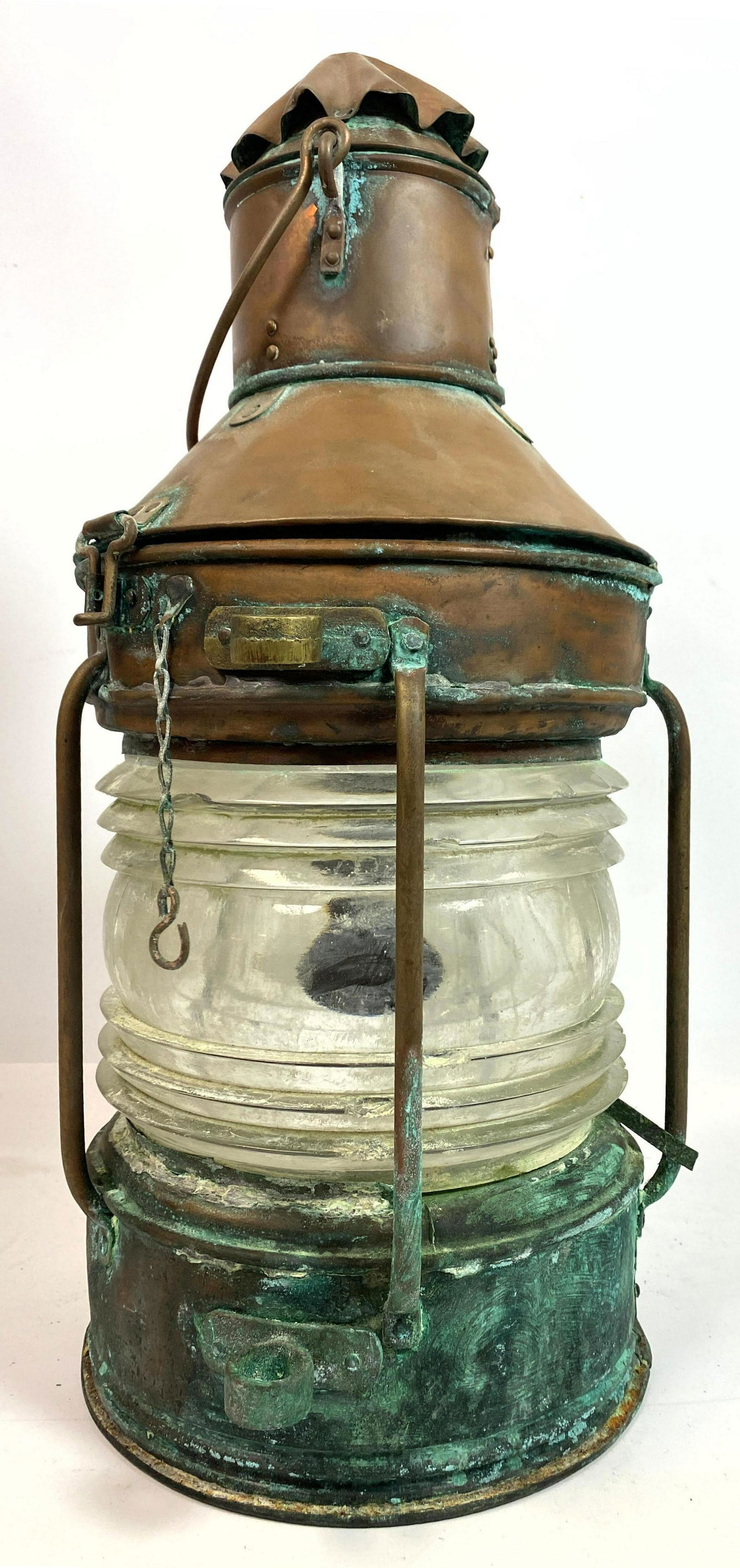 Vintage Copper Marine Style Lantern with Glass Center. (1 of 5)