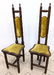 Pair Turned Wood Tall Back Chairs with Narrow Shaped Se