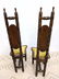 Pair Turned Wood Tall Back Chairs with Narrow Shaped Se - 9