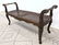 French Carved Wood Window Bench. Cane seat Bench with