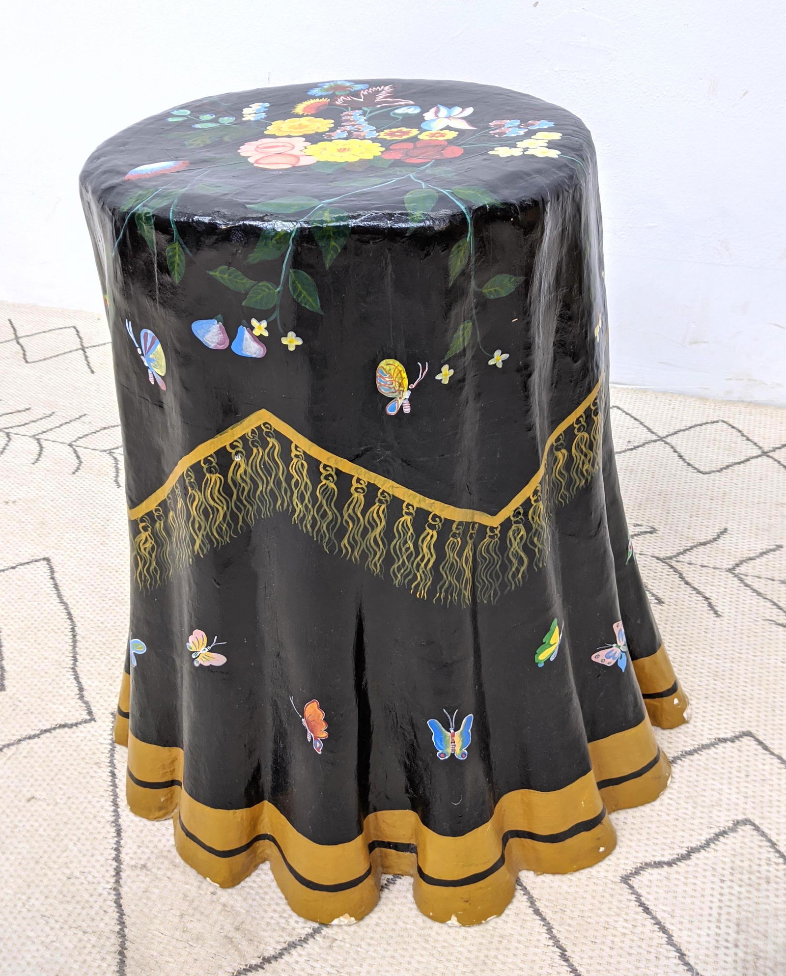 STRATA GROUP Hand Painted Side Table Pedestal.  Drape f (1 of 12)