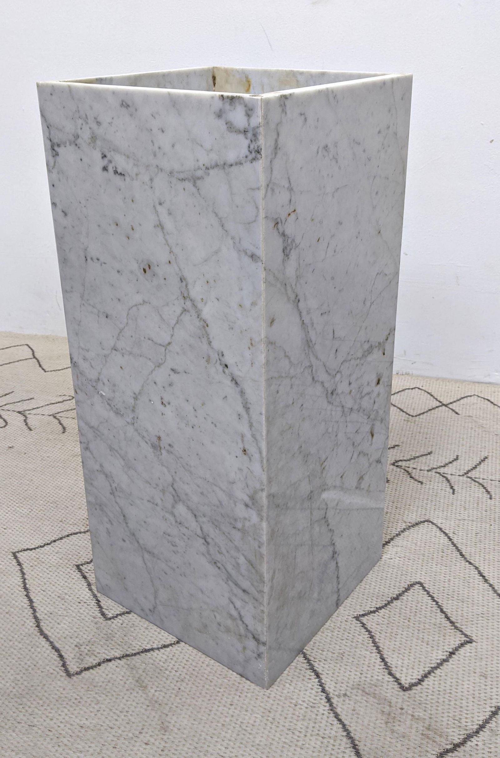 Square Marble Pedestal Table Base.  Planter. (1 of 5)