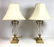 Pair WATERFORD Crystal and Brass Table Lamps.