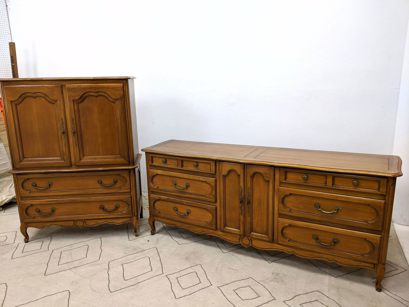 CENTURY Country French Style Bedroom Furniture. High a: CENTURY Country French Style Bedroom Furniture. High and Low Chest Dresser.-- Dimensions: H: 54 inches: W: 40.5 inches: D: 19 inches ---