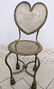 Italian Style Gilt Iron Side Chair. Heart Shaped Back. - 2