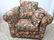 Pair Oversized Floral Upholstered Lounge Chairs and Ott - 7
