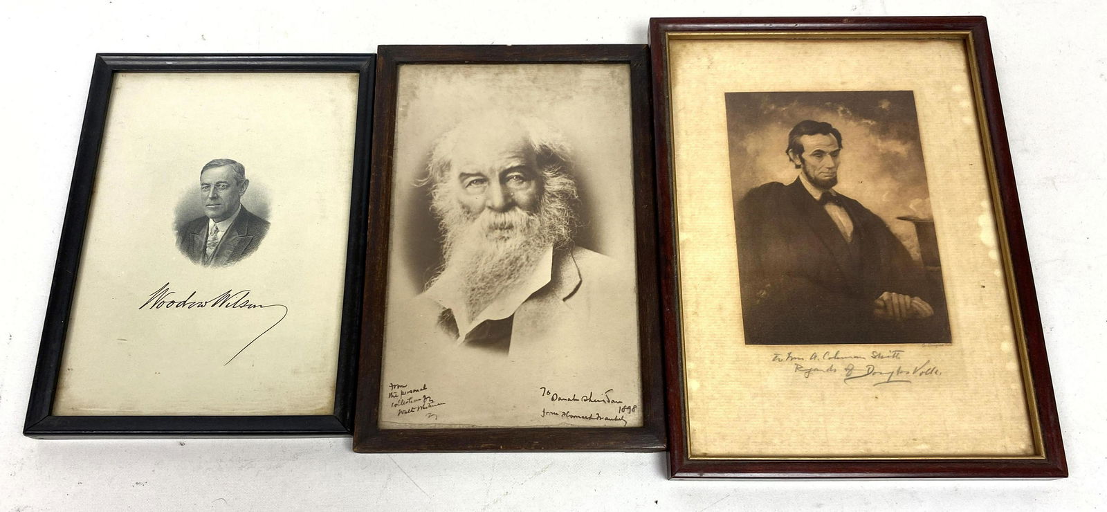 3 Miniature Portrait Prints. Woodrow Wilson, Lincoln, W (1 of 8)