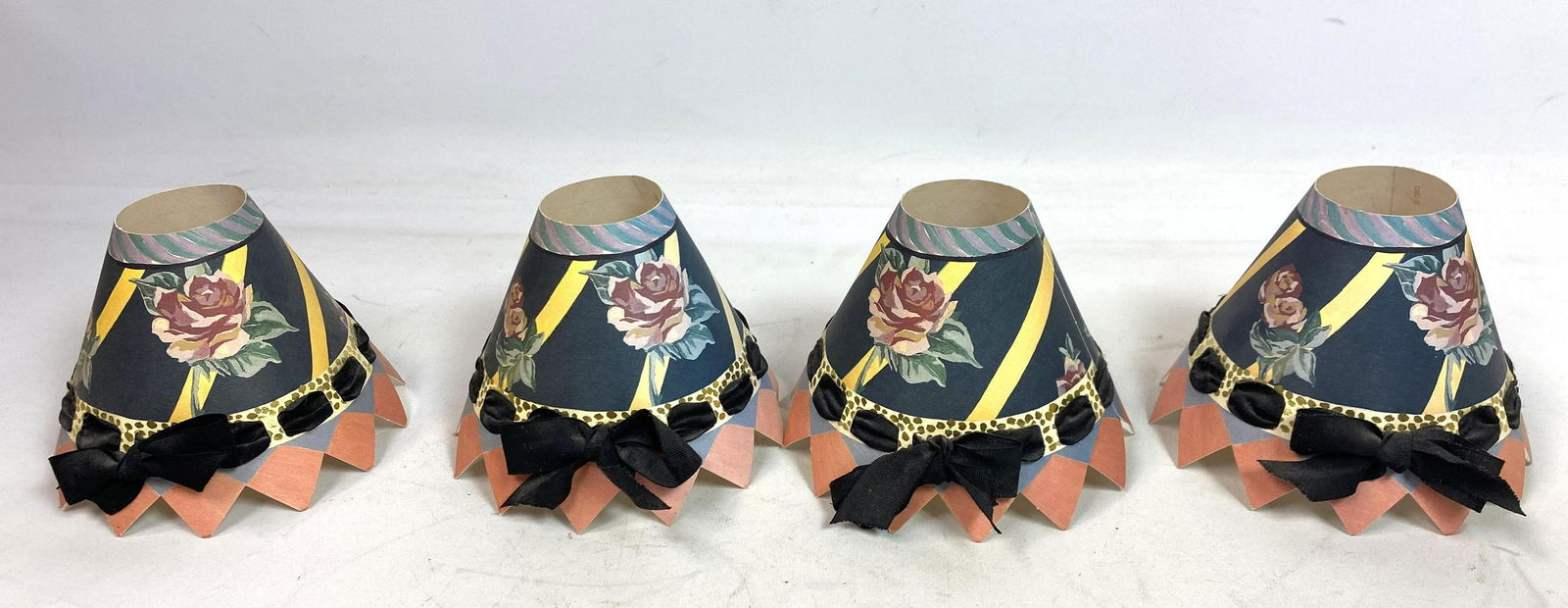 MACKENZIE CHILDS Heather's Bath Paper Lamp Shades 1993 (1 of 6)