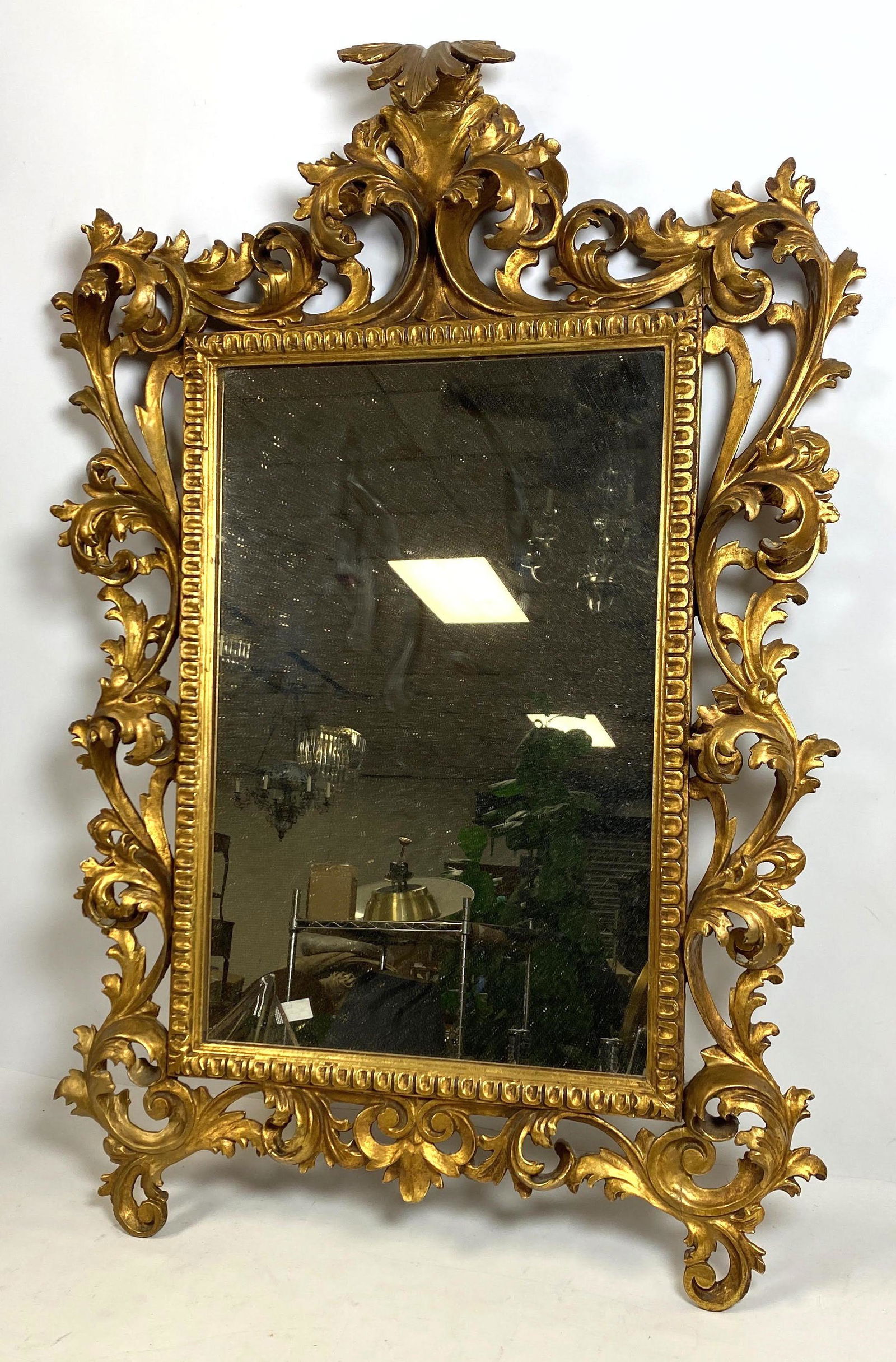 Fancy Italian Gold Gilt Carved Mirror.  Fancy Carved Fr (1 of 11)