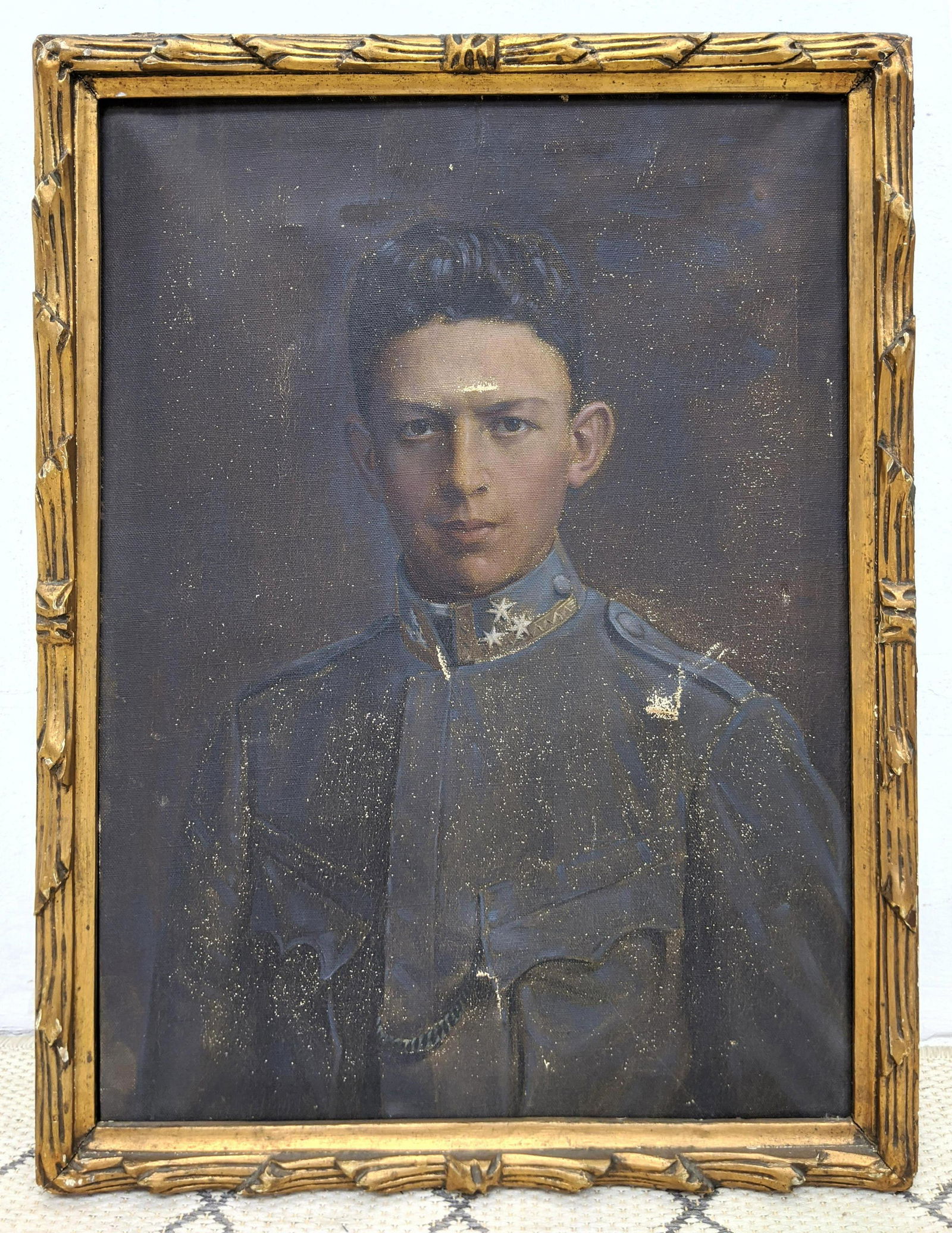 Antique Portrait Painting.  Young man in uniform. (1 of 10)