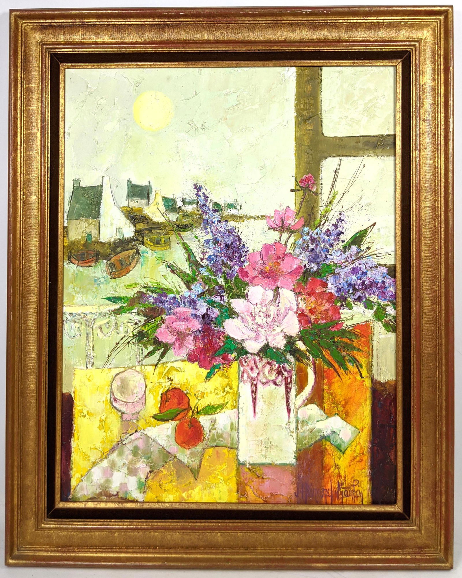 Artist Signed Modernist Oil Painting Still Life.  Berna (1 of 6)