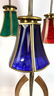 50s Modern Walnut Table Lamp with Colorful Shades. - 3