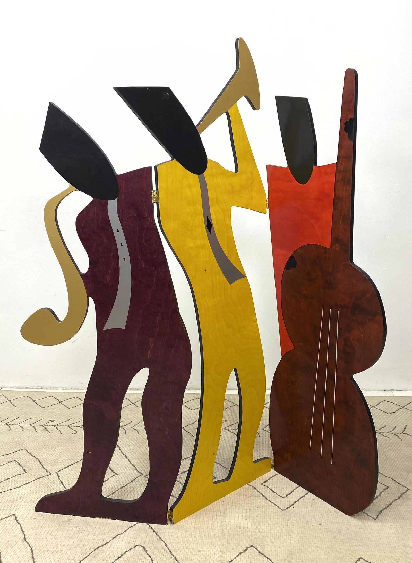 Contemporary 3 Panel Jazz Band Folding Screen. (1 of 6)