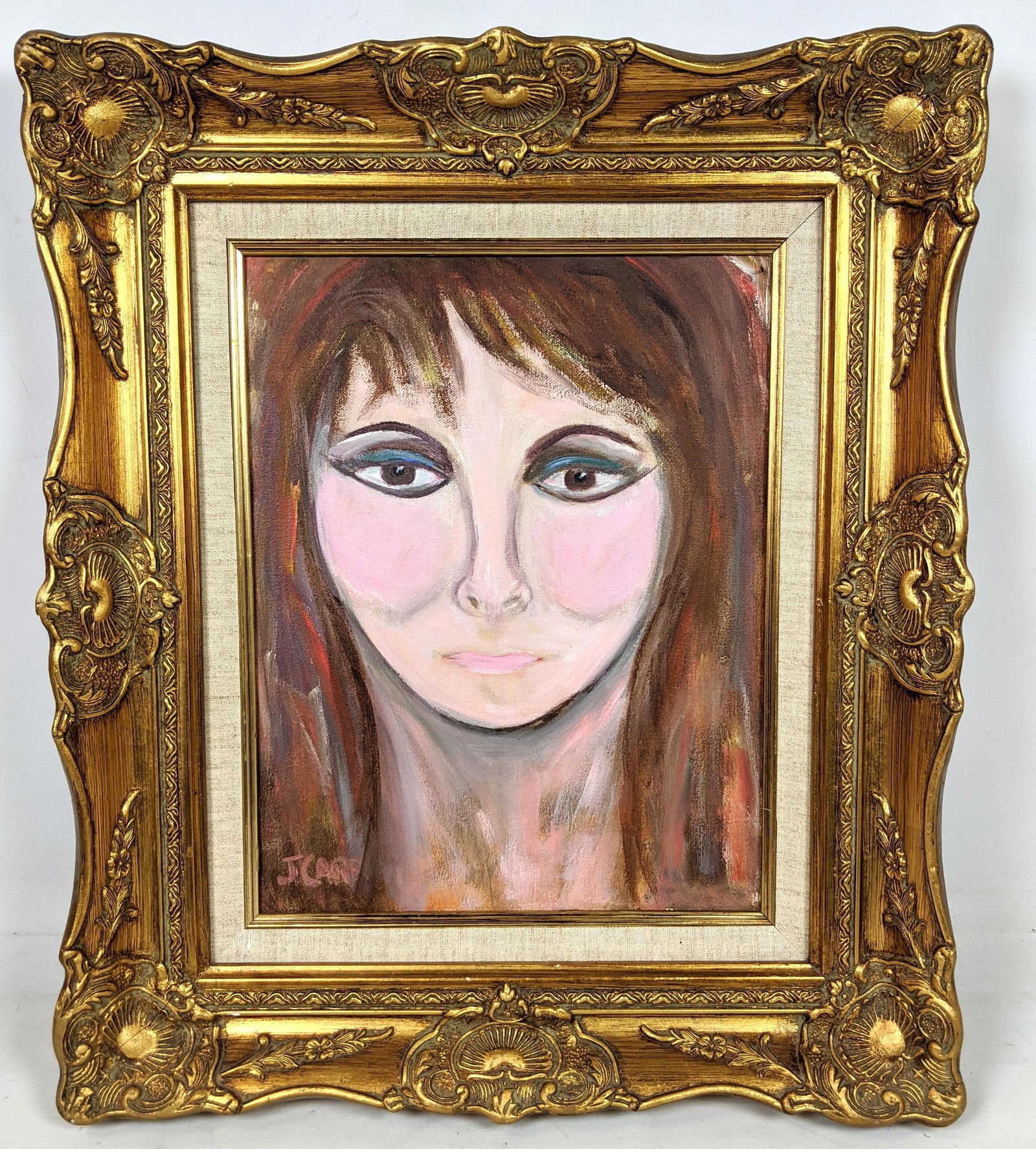 J CARE Portrait Oil on Canvas Painting. (1 of 10)