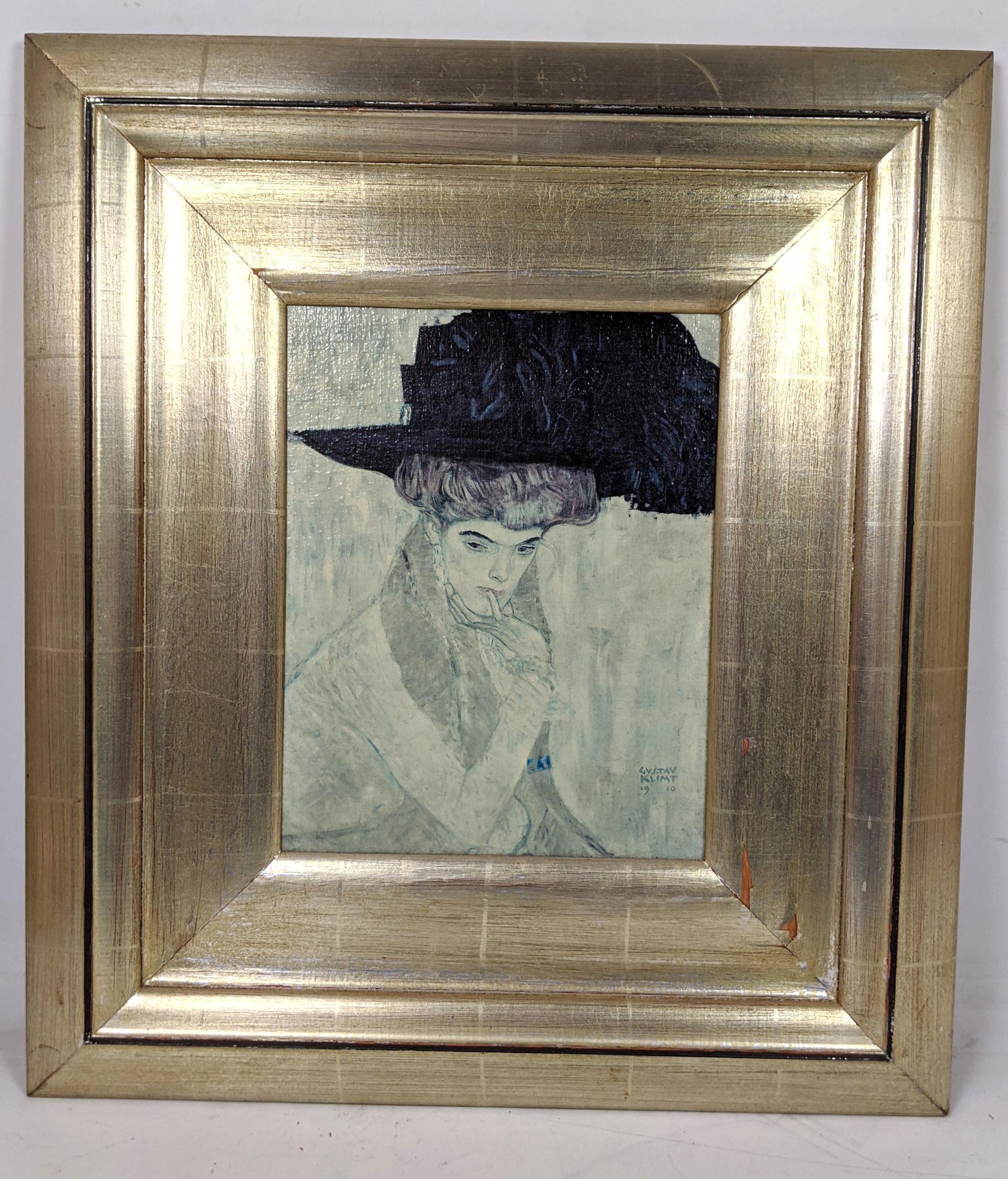 Gustav Klimt Contemporary Print. Lady in Black Hat. (1 of 10)