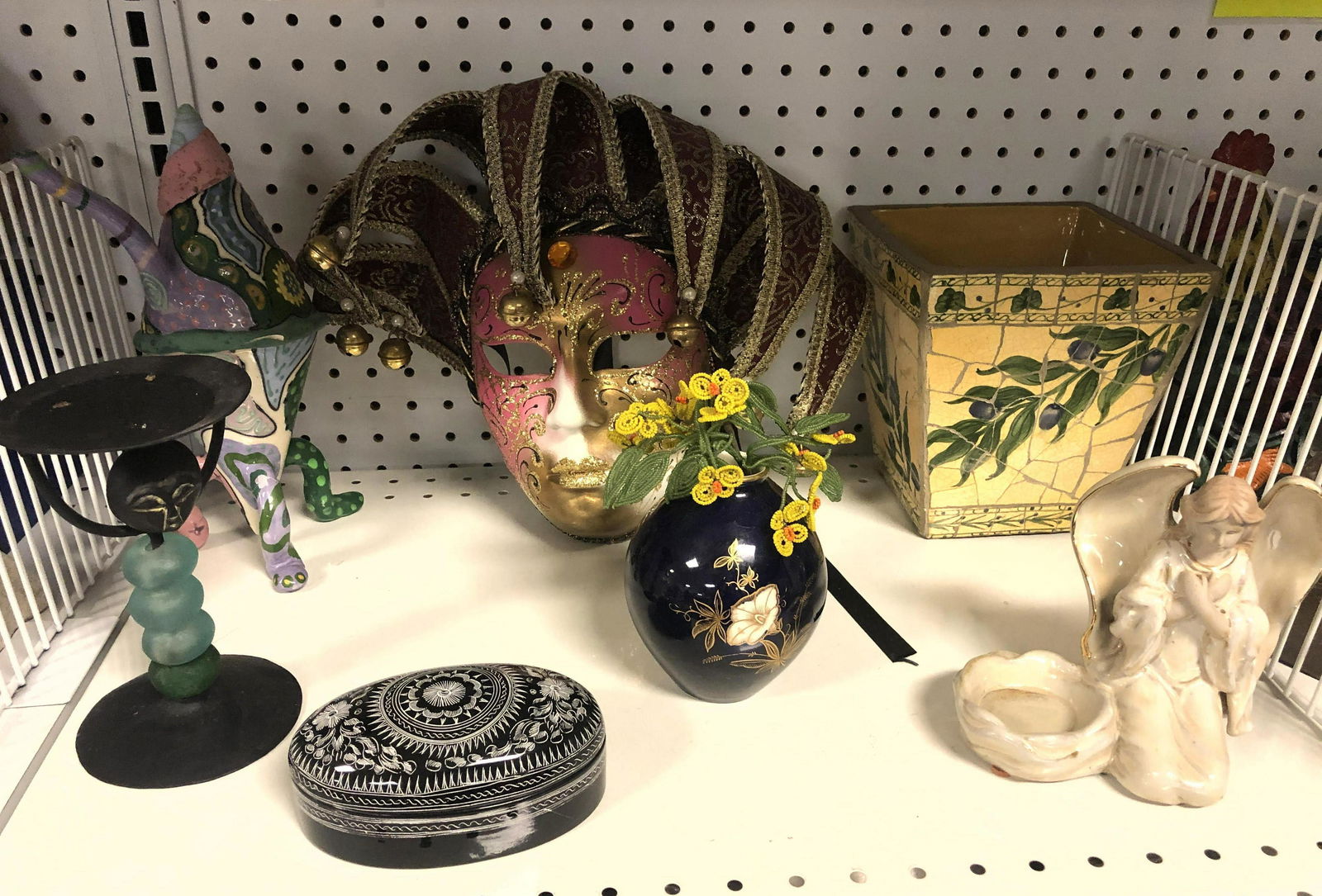 Decorative Collectables. Mask, Candle Holder, Box, etc. (1 of 9)