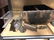 Shelf lot: Wood box, silver plated items