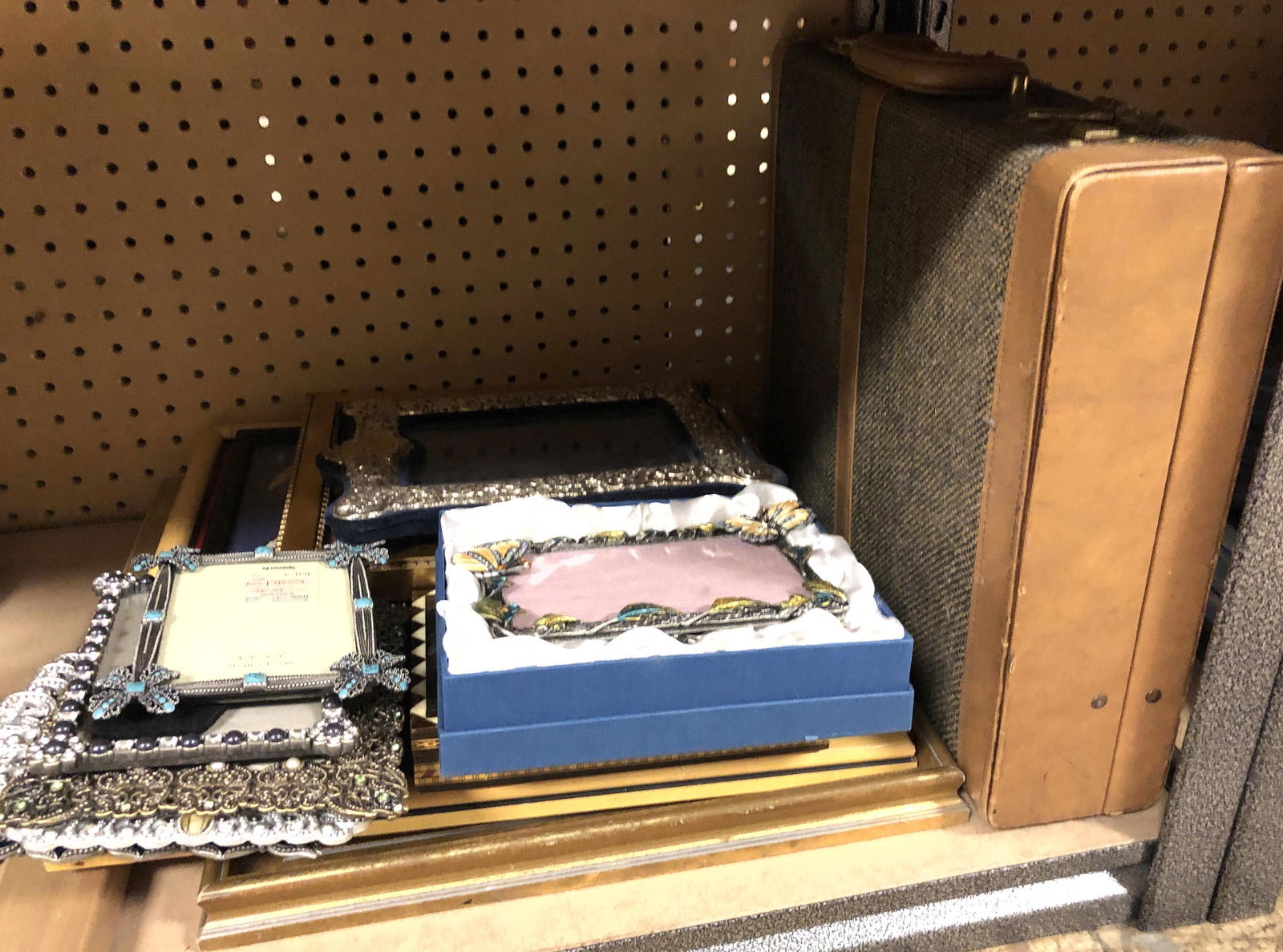 Grouping of Jeweled and metal small picture frames. (1 of 8)