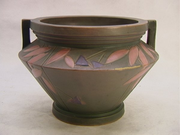 ROSEVILLE Futura Jardiniere Large. Pink and gray - 2