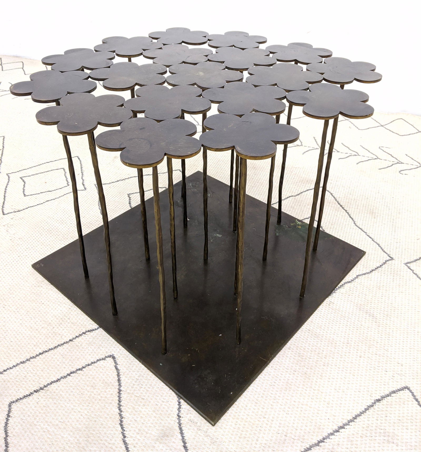 HUBERT LE GALL French 18 Flowers Table. Patinated bronz (1 of 17)