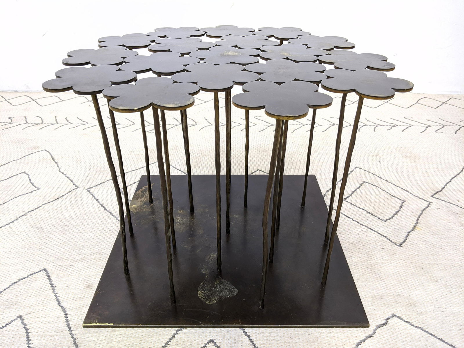 HUBERT LE GALL French 18 Flowers Table. Patinated bronz (1 of 17)