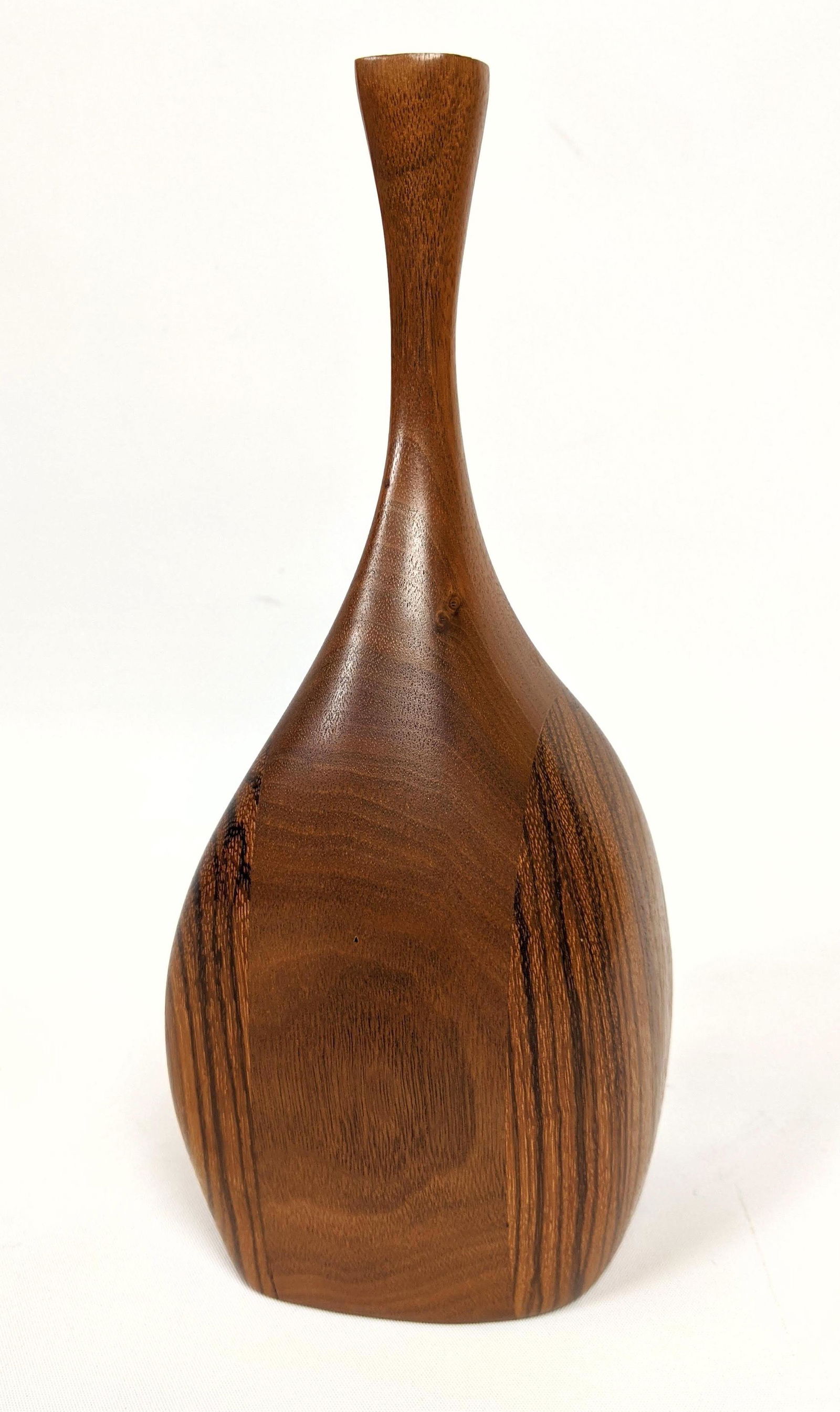 TOM TRAMEL 74 Zebra Walnut Wood Vase Rude Osolnik Style (1 of 8)
