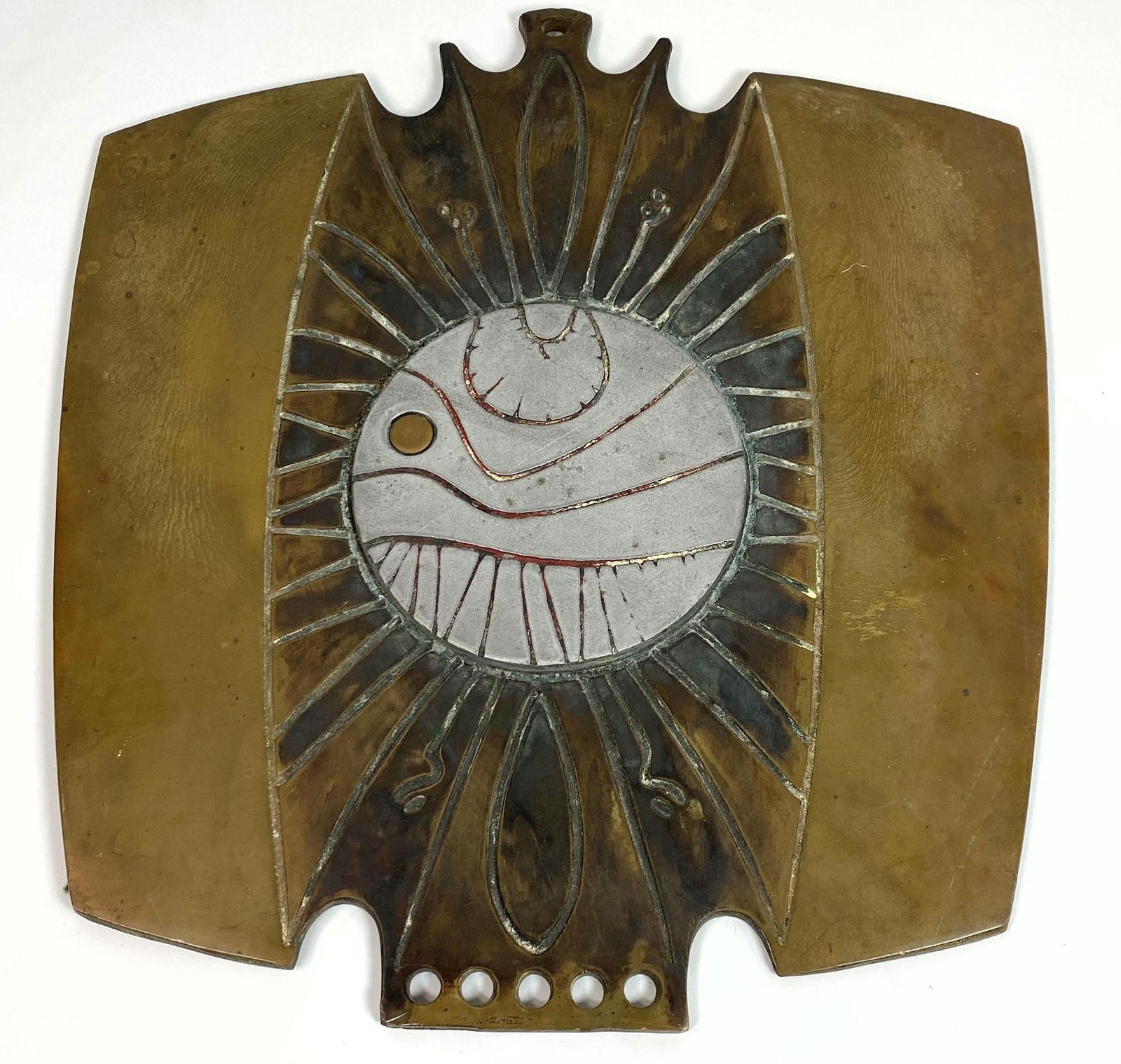 Mid Century Modern  Decorative Wall Plaque.  Brass. Abs (1 of 11)