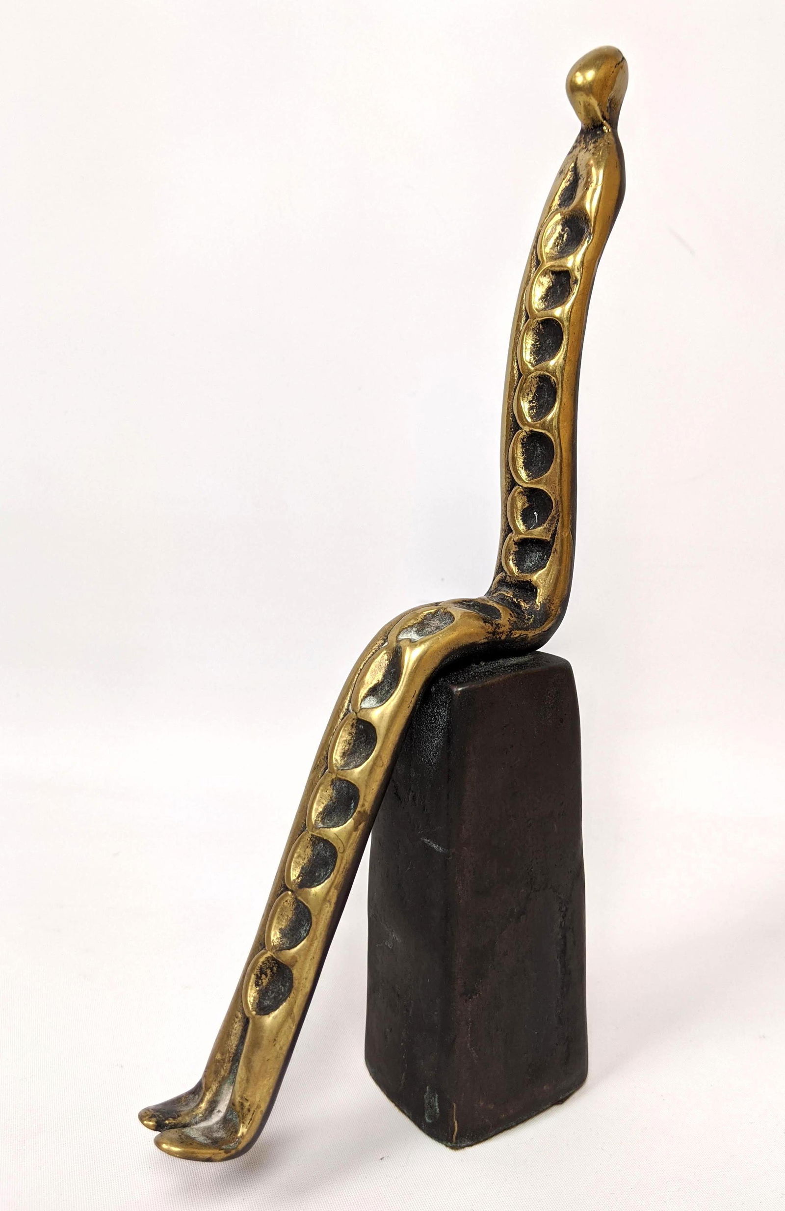 Artist Signed Modernist Bronze sculpture Seated Figure. (1 of 11)