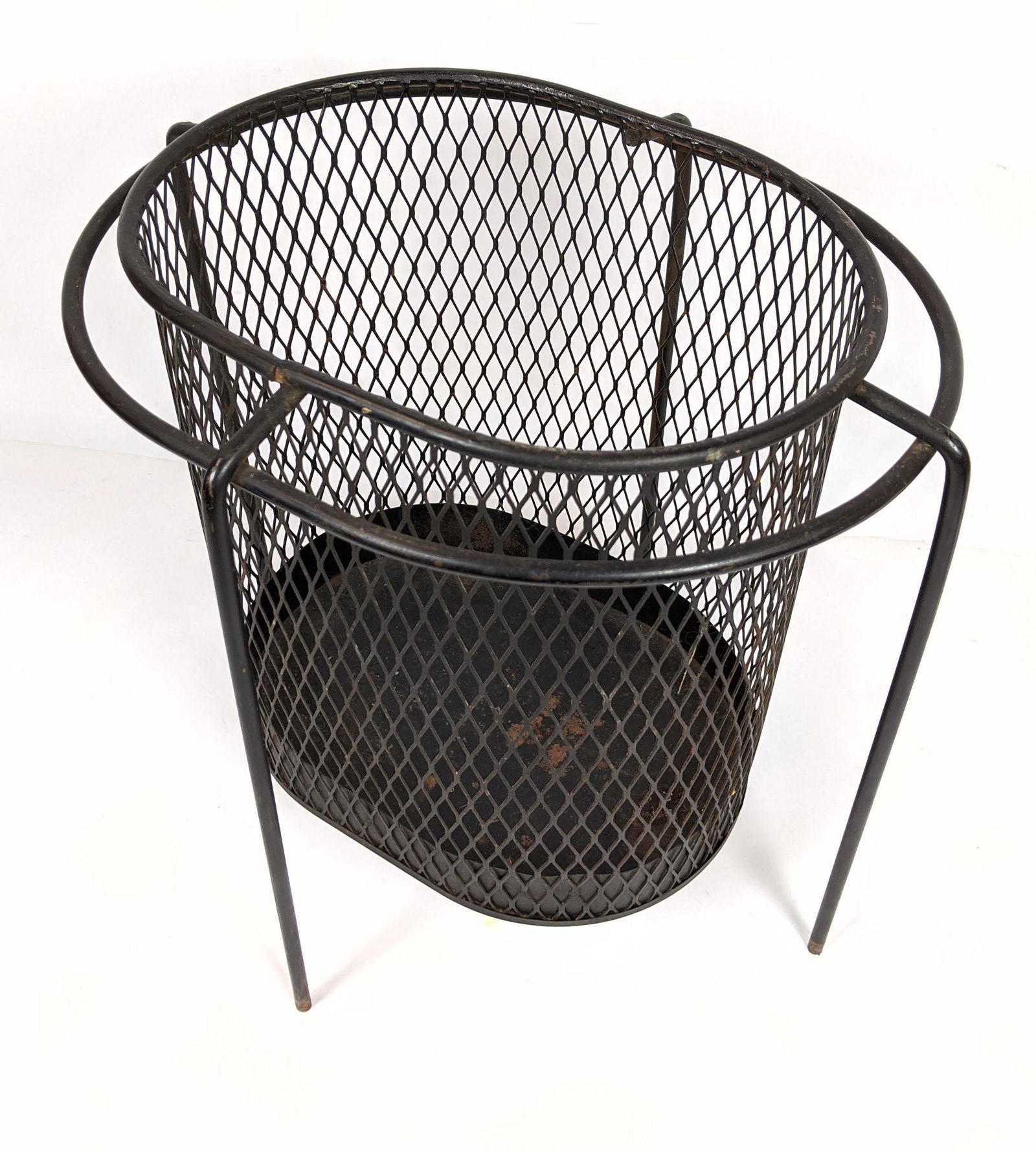Maurice Duchin Floating Iron Mesh Wastebasket Trash Can (1 of 10)
