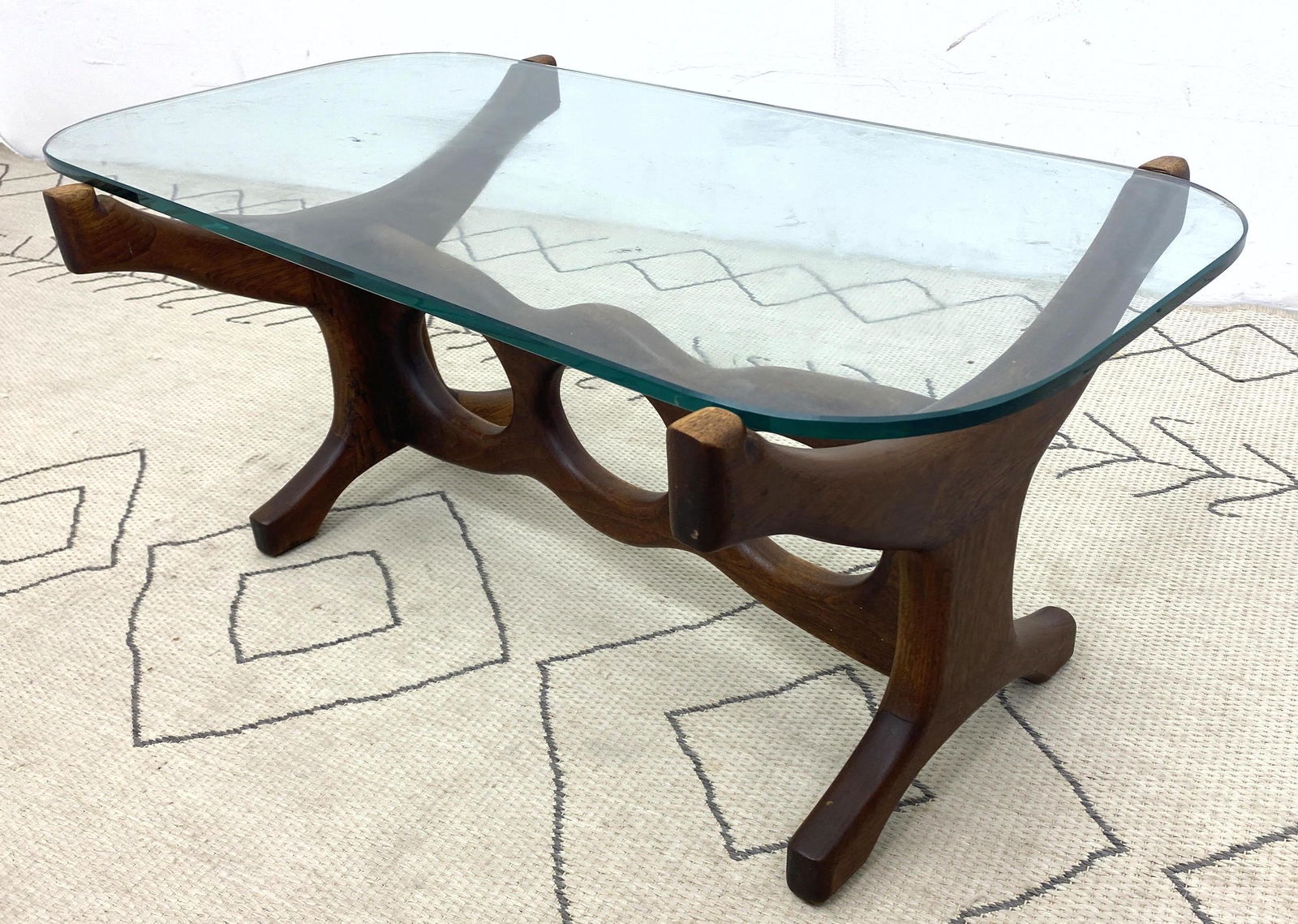 FRED CAMP 77 Glass Top Modern Coffee Table. Studio Wood (1 of 7)