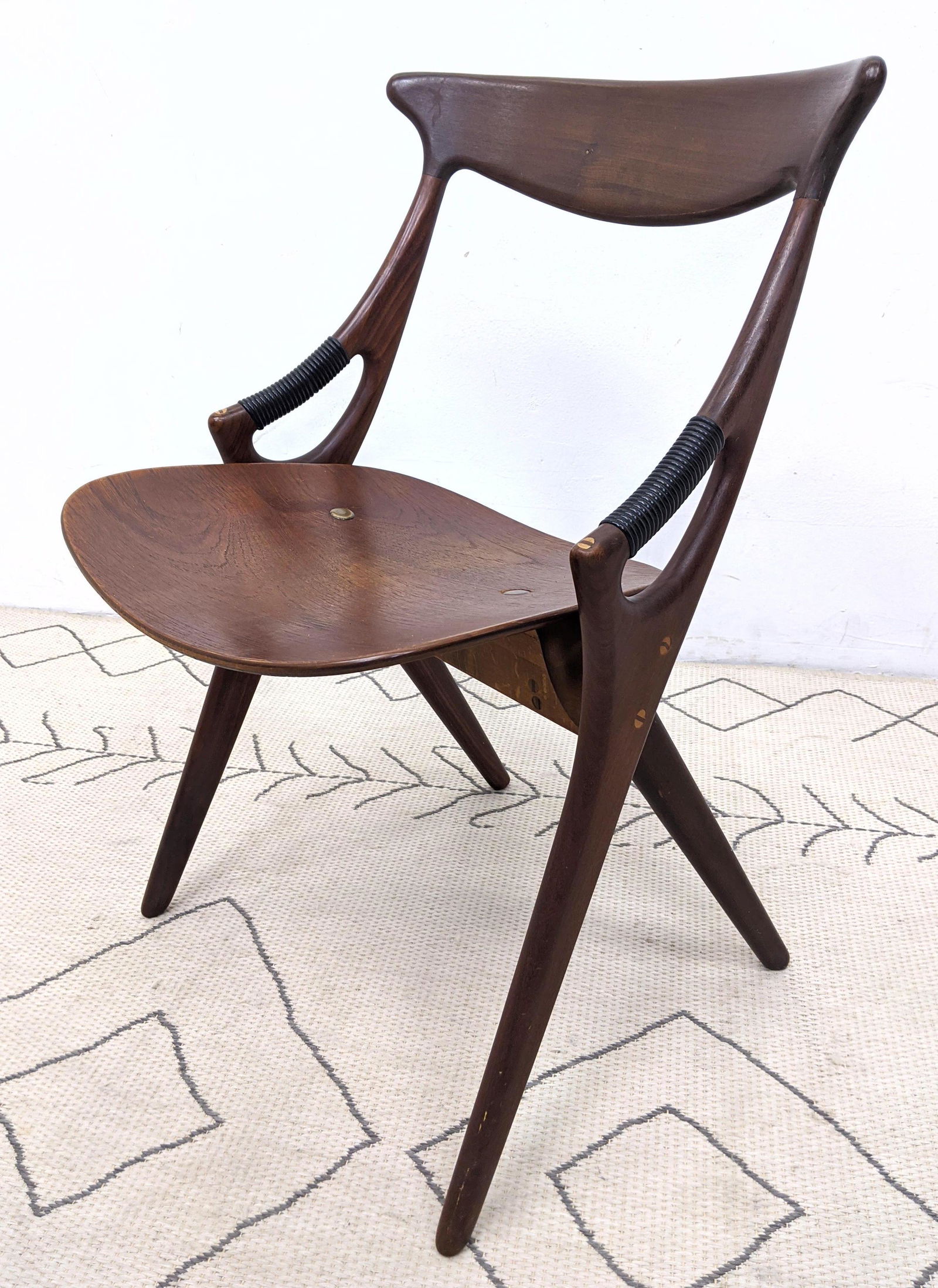 Swoop Arm Danish Modern Side Chair. Wrapped arms. (1 of 10)