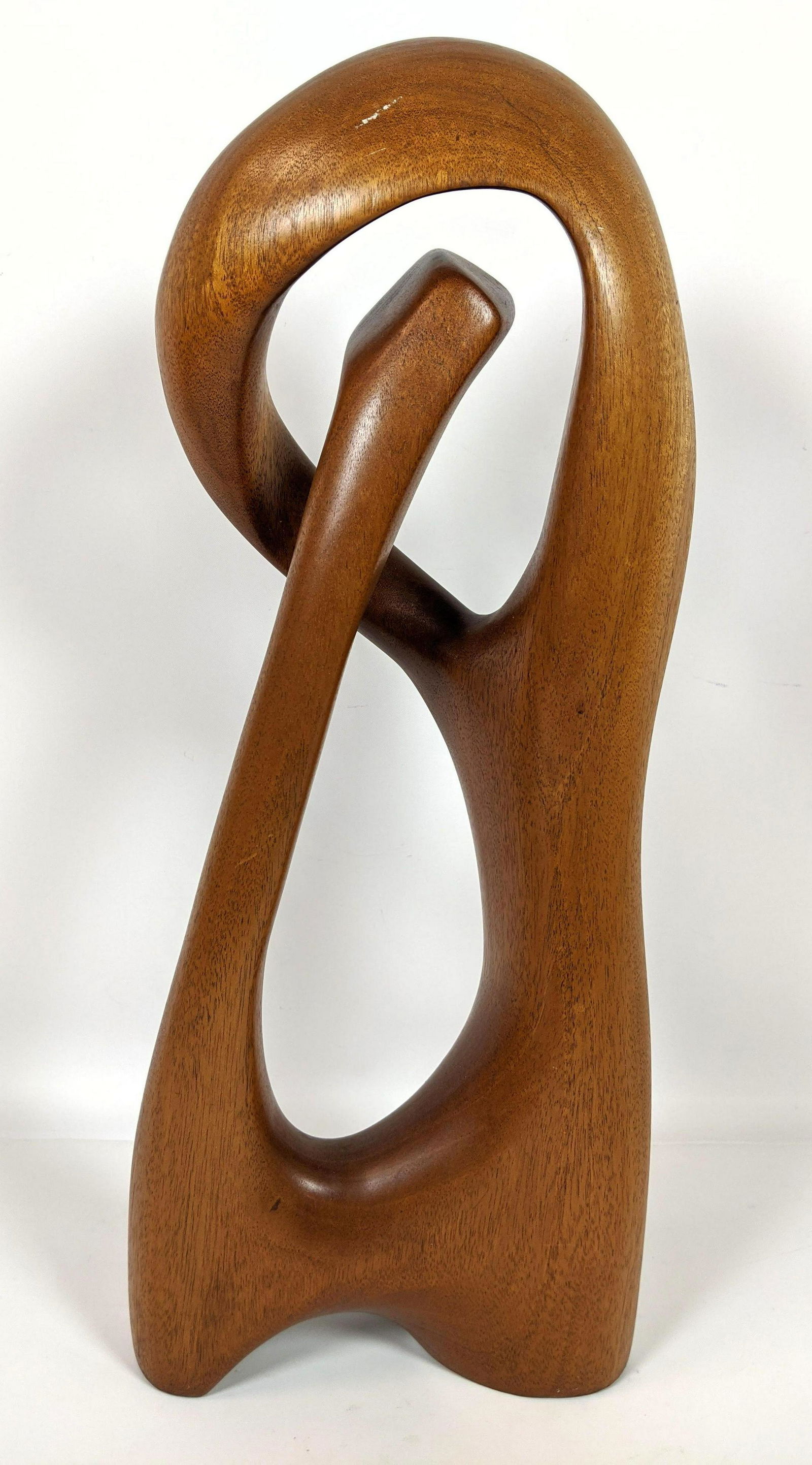 Artist Signed Carved Wood Table Sculpture. Twisting fre (1 of 13)