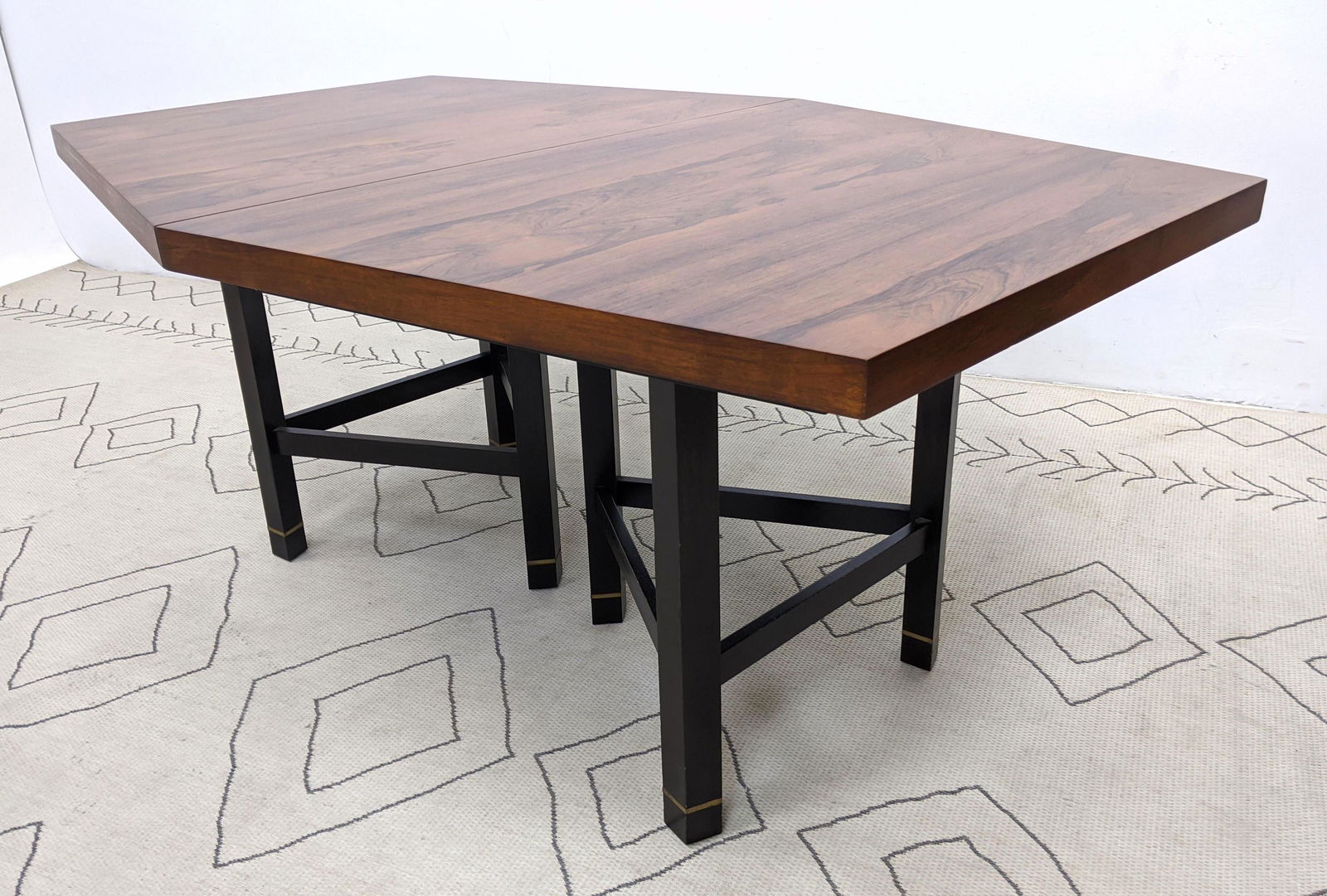 HARVEY PROBBER Rosewood Dining Table. Angled Top with T (1 of 8)