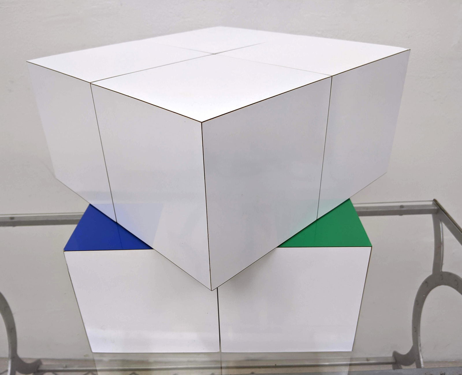 GEORGE D'AMATO Op Art Laminate Cube Sculpture.   D'AMAT (1 of 9)
